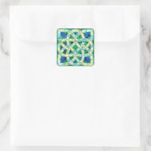 Green Celtic Knot Stone Mosaik Quadratischer Aufkleber (Tasche)