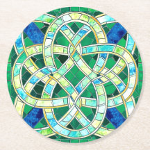 Green Celtic Knot Stone Mosaik