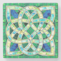 Green Celtic Knot Stone Mosaik