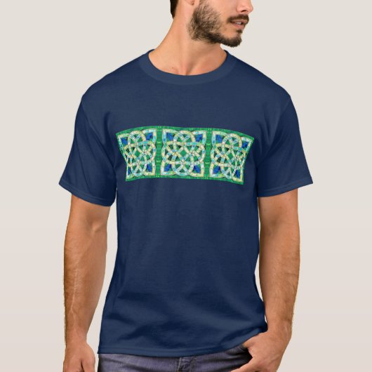 Green Celtic Knot Stone Mosaik T-Shirt (Vorderseite)