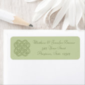 Green Celtic Knot Thin Envelope Address Labels (Insitu)