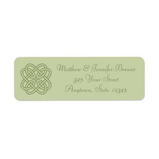 Green Celtic Knot Thin Envelope Address Labels (Vorne)