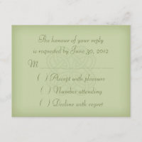 Green Celtic Knot Wedding RSVP Card