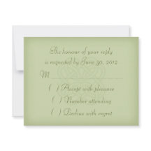 Green Celtic Knot Wedding RSVP Card