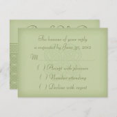 Green Celtic Knot Wedding RSVP Card (Vorne/Hinten)