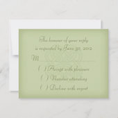 Green Celtic Knot Wedding RSVP Card Karte (Vorderseite)