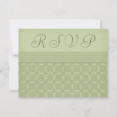 Green Celtic Knot Wedding RSVP Card Karte (Rückseite)
