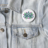 Green Celtic Knot with Purple Scottish Thistles Button (Beispiel)