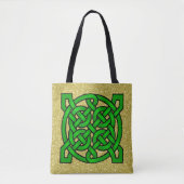 Green Celtic Knots Gold Imitats Glitzer Tasche (Vorderseite)