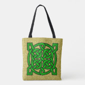 Green Celtic Knots Gold Imitats Glitzer Tasche (Rückseite)