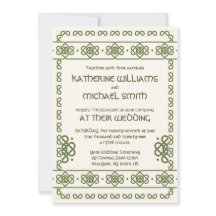 Green Celtic Knots Hochzeitseinladungen