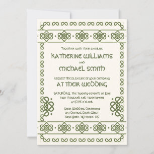 Green Celtic Knots Hochzeitseinladungen Einladung