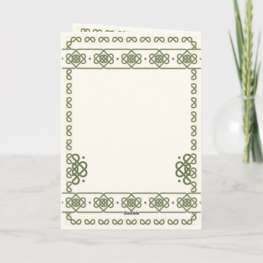 Green Celtic Knots Wedding Dankeschön Card Dankeskarte (Rückseite)