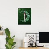 Green Celtic Moon Poster (Heimbüro)