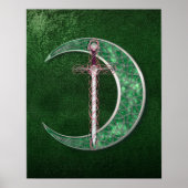 Green Celtic Moon Poster (Vorne)