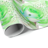 Green Celtic Rose Wrapping Paper Geschenkpapier (Rolleneckpunkt)