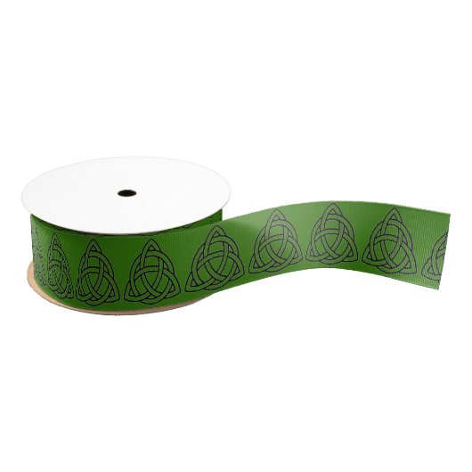 Green Celtic Trinity Knot Ripsband (Spule)