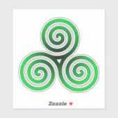 Green Celtic Triskele Aufkleber (Blatt)