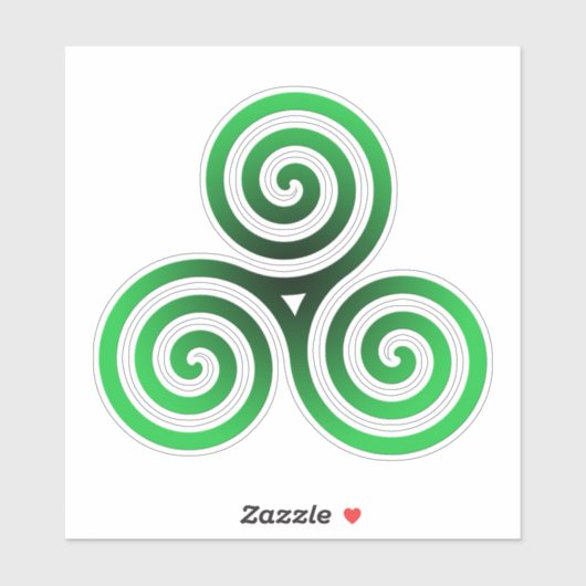 Green Celtic Triskele Aufkleber (Blatt)