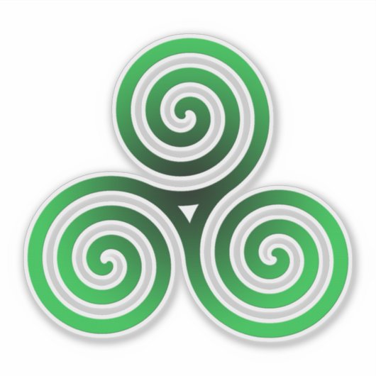 Green Celtic Triskele Aufkleber (Vorderseite)