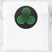 Green Celtic Triskele Runder Aufkleber (Tasche)