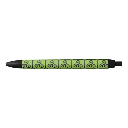 Green Celtic Triskele Tiled Kugelschreiber (Vorderseite)