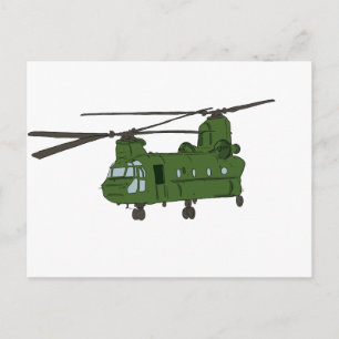 Green CH-47 Chinook Militärhubschrauber Postkarte