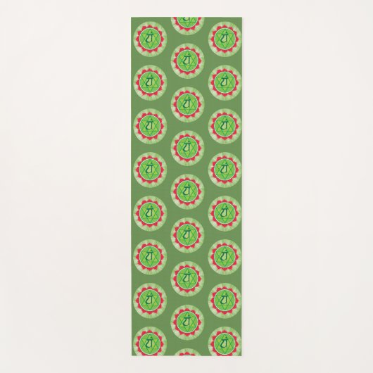 Green Chakra Heart Chakra Anahata Yoga Mat Yogamatte (Vorderseite)