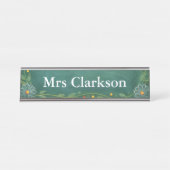 Green Chalk Board Teacher's Name Plate Schreibtischnamensplakette (Vorderseite )