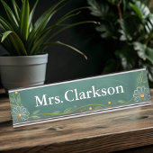 Green Chalk Board Teacher's Name Plate Schreibtischnamensplakette