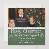 Green Chalkboard Foto Weihnachtskarte Feiertagskarte (Rückseite)