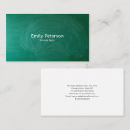 Green Chalkboard Private Tutor Visitenkarte