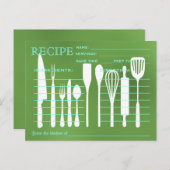 Green Chalkboard Retro Rezept Card Küche Tools Postkarte (Vorne/Hinten)