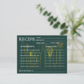 Green Chalkboard Retro Rezept Card Küche Tools Postkarte (Stehend Vorderseite)