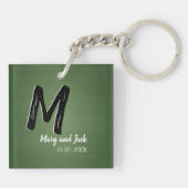 Green Chalkboard Rustikale Altschule Wert Schlüsselanhänger (Rückseite)