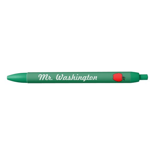 Green Chalkboard Teacher's Apple Pen Kugelschreiber (Vorderseite)