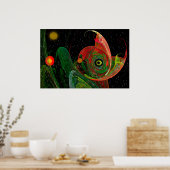 Green Chameleon Fraktal Art Poster (Küche)