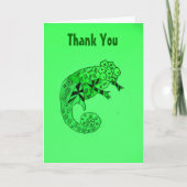 Green chameleon ink Thank You Dankeskarte (Vorderseite)