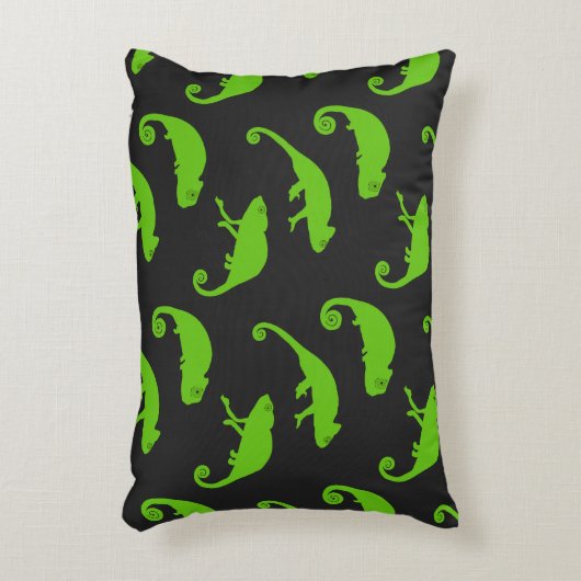 Green Chameleon Muster Dekokissen (Vorderseite(Vertikal))