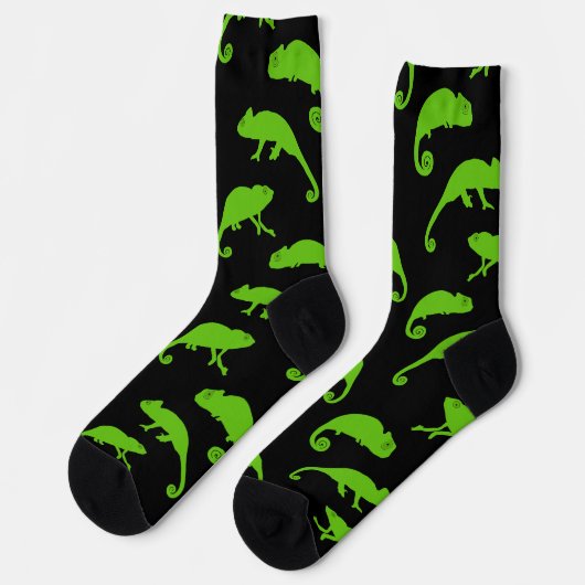 Green Chameleon Reptile Socken (Linkes Detail)