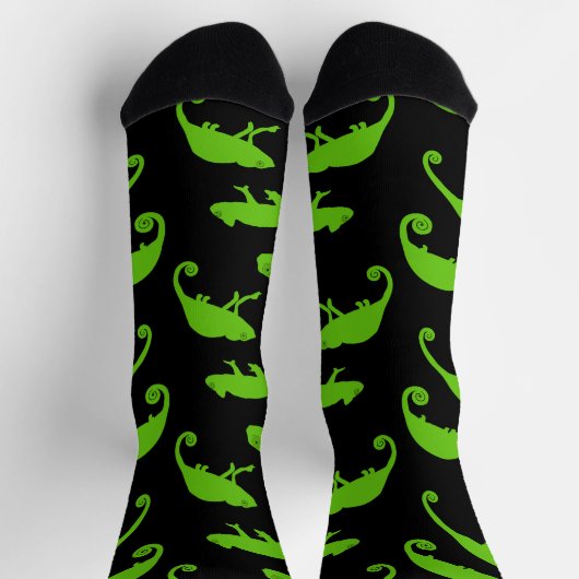 Green Chameleon Reptile Socken (Oben)