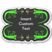 Green Chameleon und Bug Custom Cut Vinyl Sticker (Vorderseite)