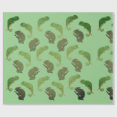 Green Chameleons Lizard Art Geschenkpapier (Flach)