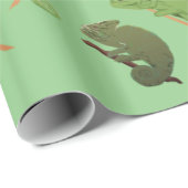 Green Chameleons Lizard Art Geschenkpapier (Rolleneckpunkt)