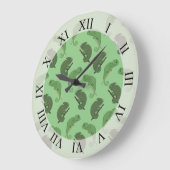 Green Chameleons Lizard Art Große Wanduhr (Winkel)