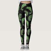 Green Chameleons Lizard Art  Leggings (Vorderseite)