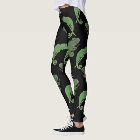 Green Chameleons Lizard Art  Leggings (Links)