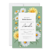 Green Chamomile Bridal Dusche Einladung