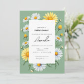 Green Chamomile Bridal Dusche Einladung (Stehend Vorderseite)