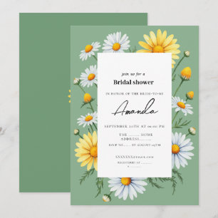 Green Chamomile Bridal Dusche Einladung
